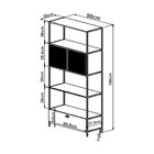 Estante Para Livros Industrial Retrô Alta 2 Portas 1 Gaveta M
