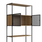 Estante Para Livros Industrial Retrô Alta 2 Portas 1 Gaveta M