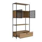 Estante Para Livros Industrial Retrô Alta 2 Portas 1 Gaveta M