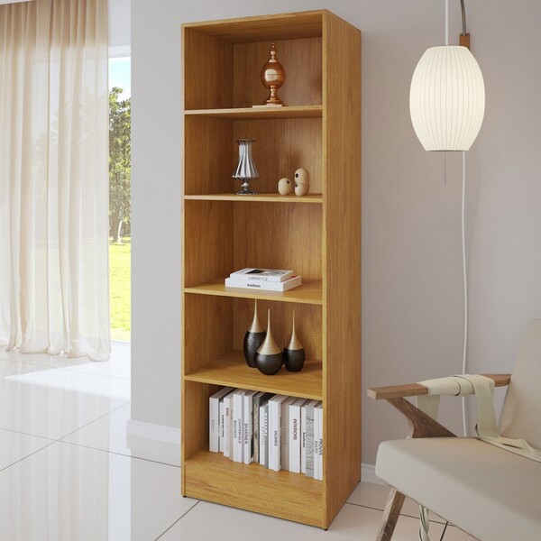 Estante Para Livros Jana 4 Prateleiras Mel - Viero Móveis