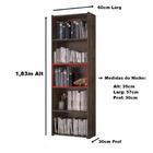 Estante Para Livros Kit Com 3 Armários Suíça Castanho
