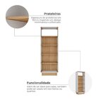 Estante Para Livros Livreiro Office Canto Curvo Com 4 Pratele