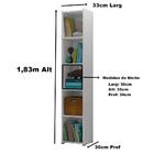 Estante Para Livros Malasia Branco 4 Prateleiras Casa Mobilia