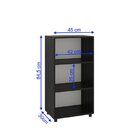 Estante Para Livros Modular 3 Nichos Mônaco Drd Móveis Preto