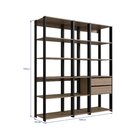 Estante Para Livros Modular 3 Peças Com 2 Gavetas E 14 Nichos