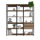 Estante Para Livros Modular 3 Peças Com 2 Gavetas E 14 Nichos