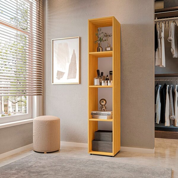 Estante Para Livros Modular 4 Nichos Delta Freijó