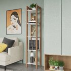 Estante Para Livros Multiuso 1,85x0,35m Haia Yescasa Amêndoa/