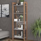 Estante Para Livros Multiuso 1,85x0,65m Haia Yescasa Amêndoa/