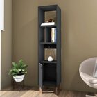 Estante Para Livros Multiuso Pequena 1 Porta Preto