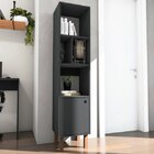 Estante Para Livros Multiuso Pequena 1 Porta Preto