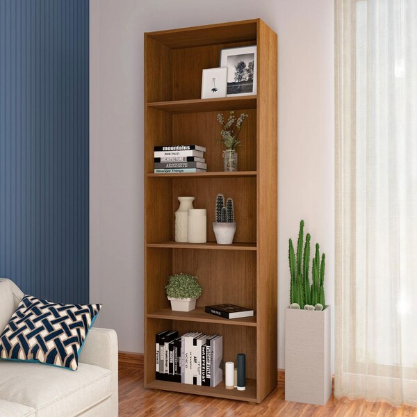 Estante Para Livros Multy 4 Prateleiras Cinamomo - Pnr Móveis