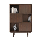 Estante Para Livros Office 3 Portas 3 Nichos Madeira Cor Imbu