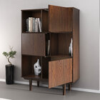 Estante Para Livros Office 3 Portas 3 Nichos Madeira Cor Imbu