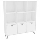 Estante Para Livros Ouro Preto 3 Portas 6 Nichos Branco - Pol