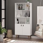 Estante Para Livros Retro 2 Portas Yescasa Branco Fosco