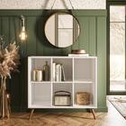 Estante Para Livros Retro 6 Nichos Branco - Qmovi