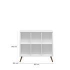 Estante Para Livros Retro 6 Nichos Branco - Qmovi