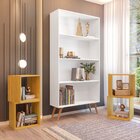 Estante Para Livros Retrô Com 4 Nichos Removíveis 180cmx90cm