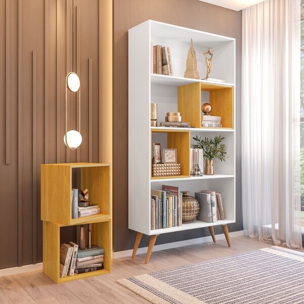 Estante Para Livros Retrô Com 4 Nichos Removíveis 180cmx90cm