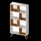 Estante Para Livros Retrô Com 4 Nichos Removíveis 180cmx90cm