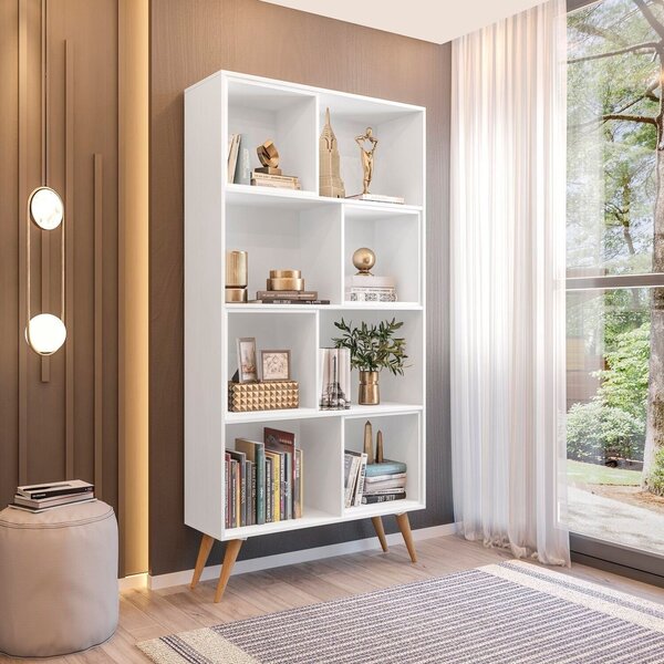 Estante Para Livros Retrô Com 4 Nichos Removíveis 180cmx90cm