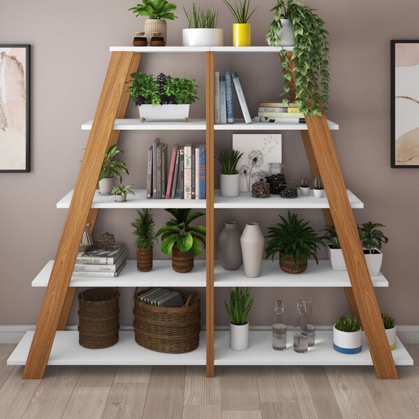 Estante Para Livros Star Freijó/branco - Artany Móveis