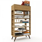 Estante Para Livros State 1 Gaveta 5 Prateleiras Marrom - Pnr