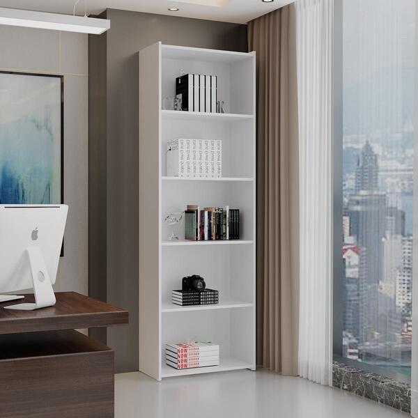 Estante Para Livros Suiça Branco Casa Mobilia