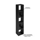 Estante Para Livros Torre 4 Prateleiras 1500 Preto - Falkk