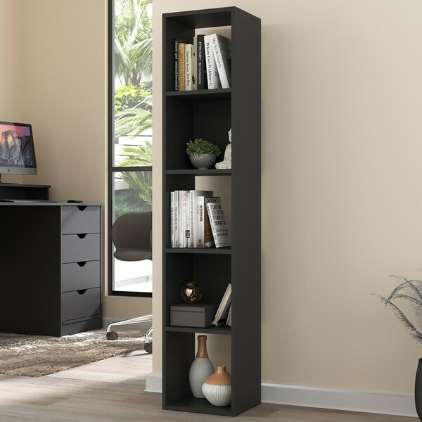 Estante Para Livros Torre 4 Prateleiras 1500 Preto - Falkk