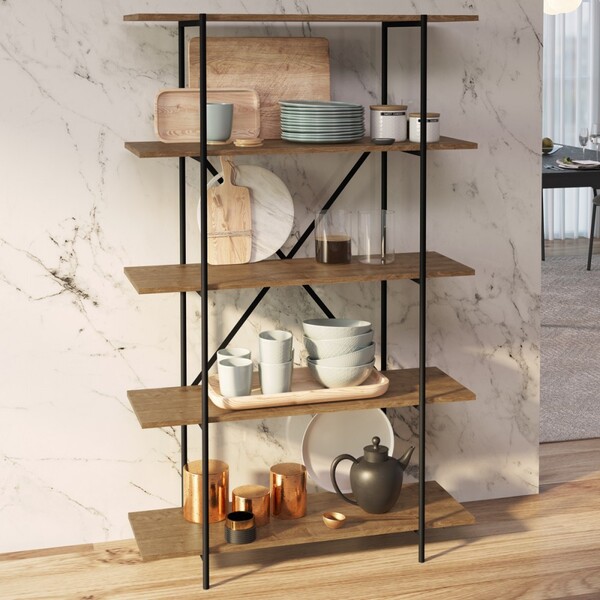 Estante Para Livros Tube 5 Prateleiras Vermont/preto – Artesa