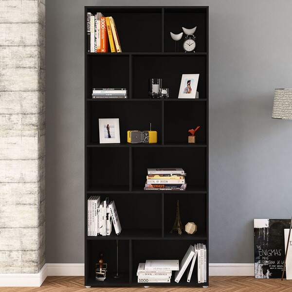 Estante Para Livros Xangai 10 Prateleiras Preto - Politorno