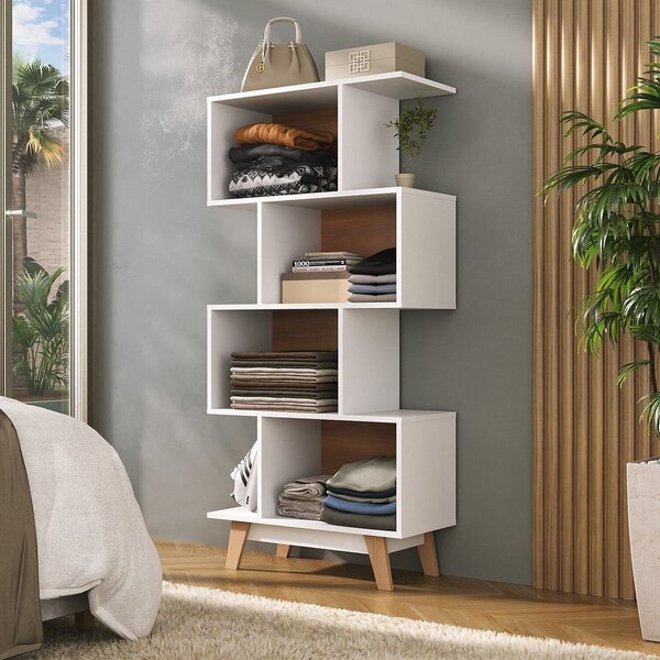 Estante Para Quarto Ravelle Espresso Móveis Branco/nogal