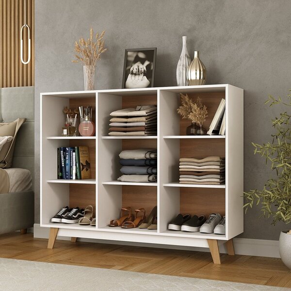 Estante Para Quarto Velora Espresso Móveis Branco/nogal