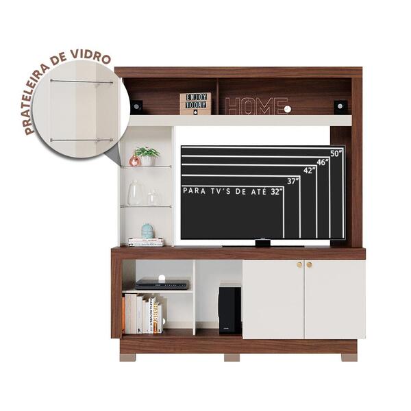 Estante Para Sala Nogueira Real Off White Valença Colibri | Leroy