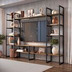 Estante Para Tv 55 Polegadas Em Ferro Com Mdf Estilo Industri