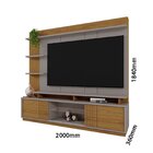 Estante Para Tv 65 Polegadas Vinhedos Grigio Fosco / Amendoa