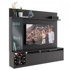 Estante Para Tv Até 50 Polegadas 3 Portas Preto  - Pnr Móveis