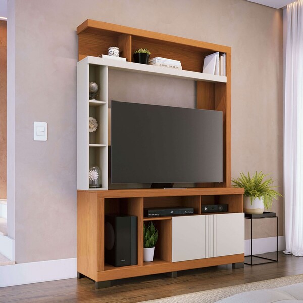 Estante Para Tv Até 50 Polegadas Hill 2 Portas Freijó/off Whi