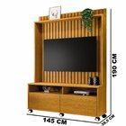 Estante Para Tv Até 50 Polegadas Ripado Com Rodízio 2 Gavetas