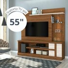 Estante Para Tv Até 55 Polegadas 180cm 1 Porta 4 Prateleiras