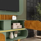 Estante Para Tv Até 55 Polegadas Pés Em Madeira Maciça Cambor