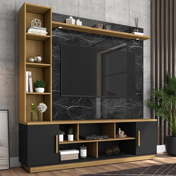 Estante Para Tv Até 60 Polegadas Prestige 2 Portas Preto Fosc