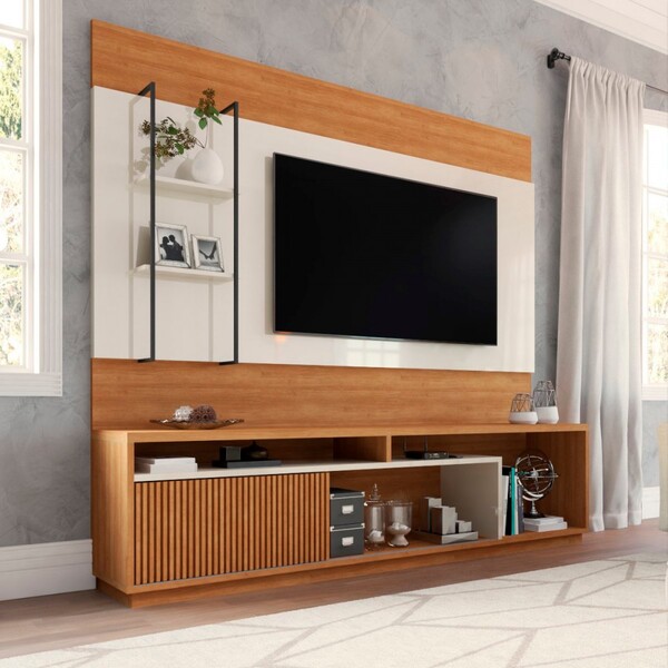 Estante Para Tv Até 65 Polegadas Columbus 1 Porta 2 Prateleir
