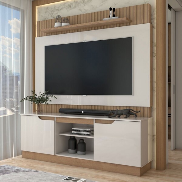 Estante Para Tv Até 70 Polegadas Albuquerque 2 Portas Ripado