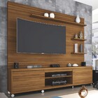 Estante Para Tv Até 72 Polegadas Cedro 2 Portas Com Rodízios