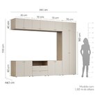 Estante Para Tv Até 75 Polegadas  8 Módulos 14 Portas 2 Gavet