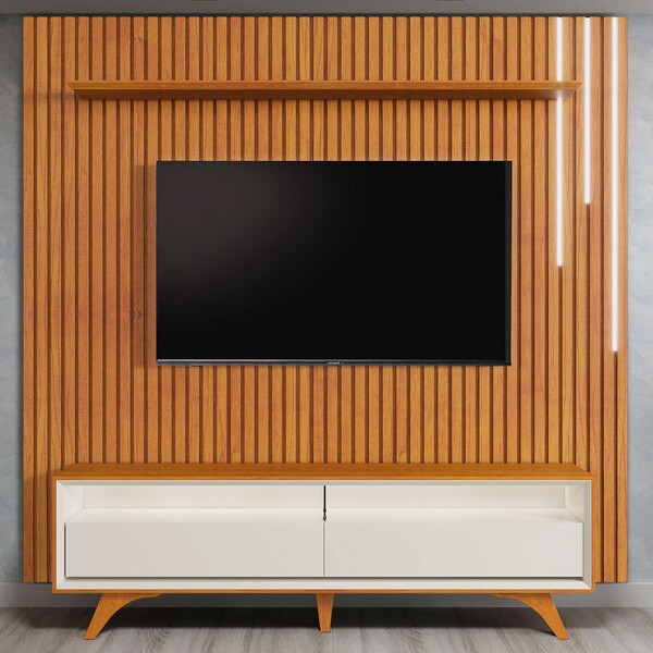 Estante Para Tv Até 75 Polegadas Áustria 2 Gavetas Com Led Ca