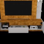 Estante Para Tv Até 75 Polegadas Com Ripado 1 Gaveta 2 Portas